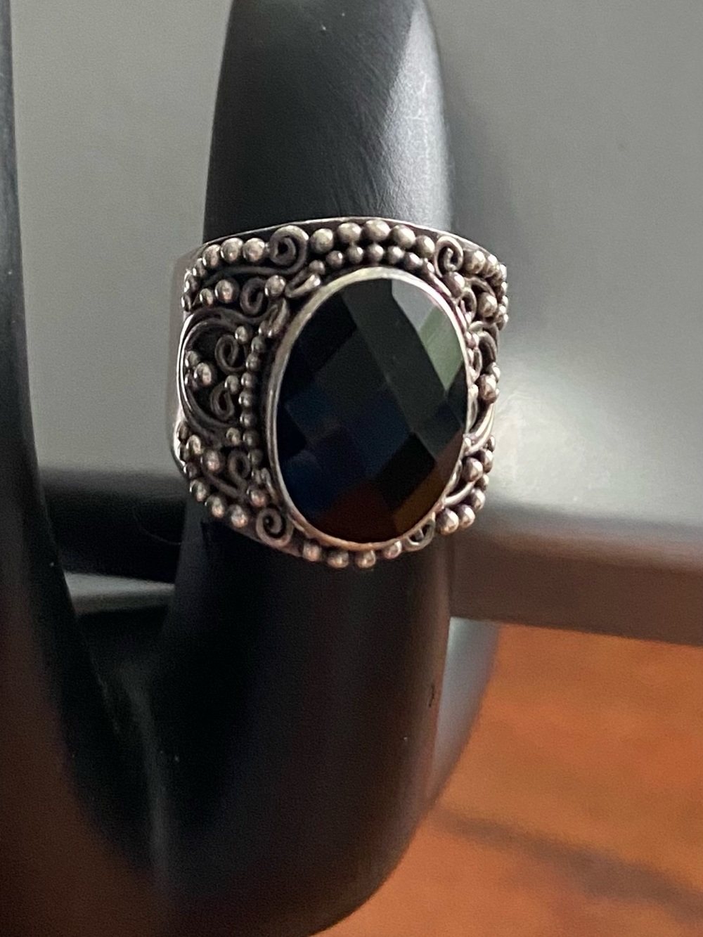 Black Onyx Ring BA Suartii Indonesia Sterling Silver 925 - Picture 8 of 8